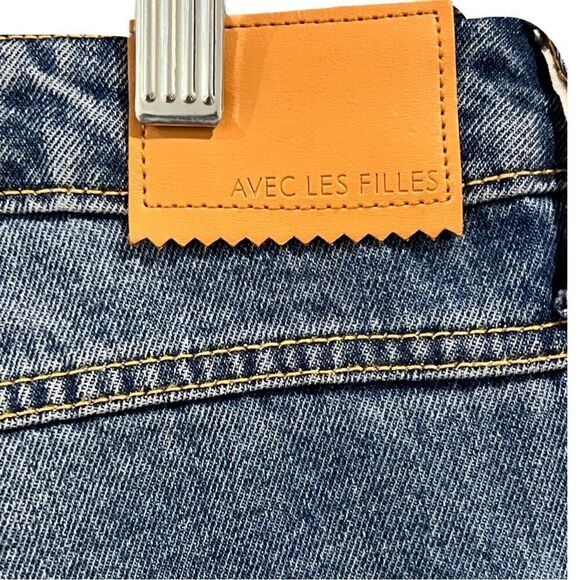 NWT Avec Les Filles High Rise Denim split side hem jeans Size 30 - Picture 7 of 10